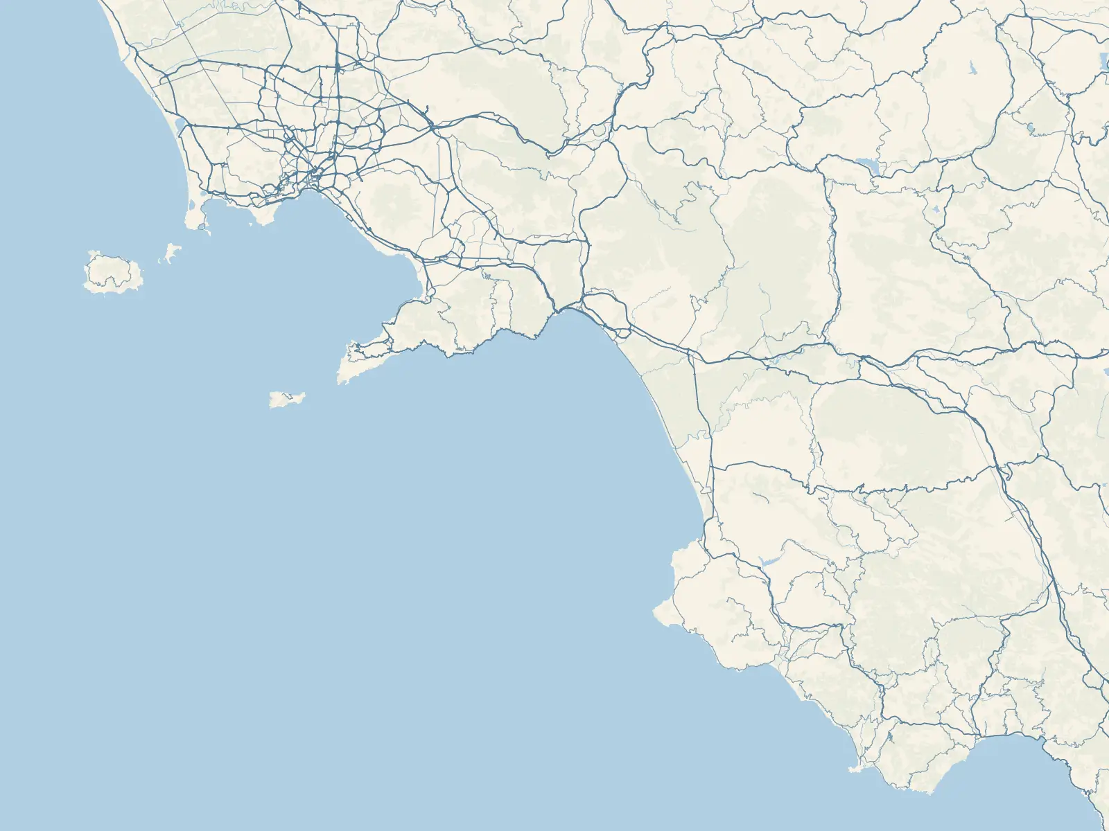 Carta della Campania con 50 approdi segnati da un punto colorato per tipo.