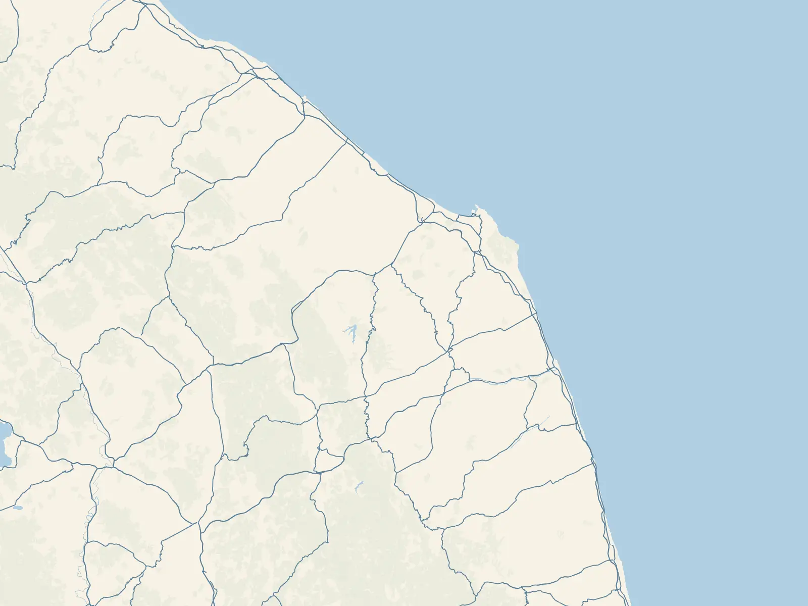 Carta delle Marche con 11 approdi segnati da un punto colorato per tipo.